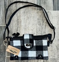 NWT Women’s Bag Purse WOODLAND CREEK-Black &amp; White Lumberjack Plaid Fleece - £12.32 GBP