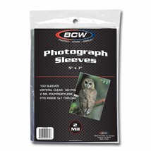 4 packs of 100 (400) BCW 5&quot; x 7&quot; Photo Sleeves - £19.95 GBP