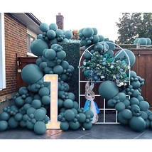 Dusty Blue Balloon Garland Slate Blue Latex Balloons Different Sizes Dark Teal P - £27.25 GBP