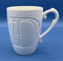 Lenox American by Design White Mug Cup Embossed Letter Initial &quot;D” *Pre-... - £14.68 GBP