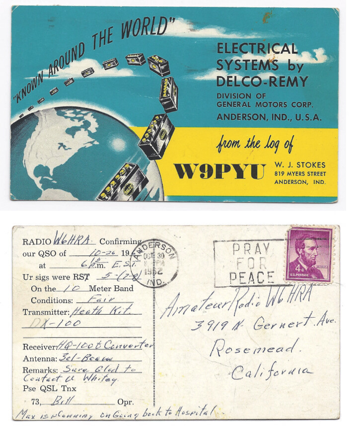 1962 Vintage Postcard Advertising Delco Remy Batteries QSL Card WJ Stoke... - $13.98