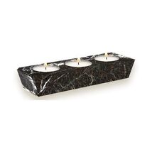 Black Marble 3 Hole Tea Light Candle Holder - Tea Lights Included  - $43.00