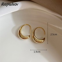 Ropuhov925 Silver Stud Earrings for Women French Trendy Gold Plated C Shape Earr - £9.56 GBP