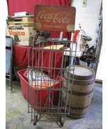 Vintage Coca Cola Wheeled Heavy Metal Foldable Store Display Rack Stand ... - £311.49 GBP