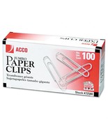 Acco Jumbo Paper Clips, Smooth, 100 Per Pack - £8.64 GBP