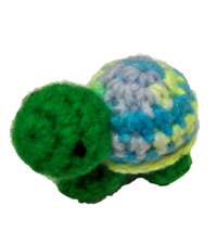 Vintage Handmade Crocheted Plush Mini 2&quot; Turtle Stuffed Animal - £10.51 GBP