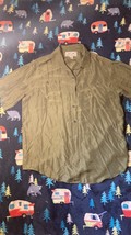 Silk Button Down Short Sleeve Shirt, Size 14, Preowned - £15.15 GBP