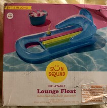 Sun Squad Inflatable Lounge Float Built In Headrest And Open Seat Bottom 5'3"  - £31.46 GBP
