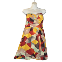 American Rag Cie Medium Strapless Dress Abstract Colorful Mini Artsy Art... - $193.73 MXN