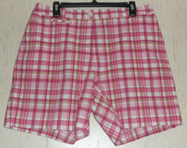 New Womens Jones New York Signature Stretch Pink Plaid Shorts Size 12 - £19.89 GBP