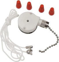 Zing Ear Ze-208S 3 Speed 4 Wire Ceiling Fan Pull Chain Switch, Nickel Finish - £31.09 GBP