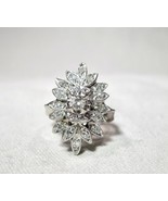 Vintage 14K Diamond Cluster Ladies Cocktail Ring Size 6 K105 - £623.71 GBP