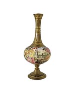 Antique Bronze Colored Hand Painted Tapestry Vase - $196.95