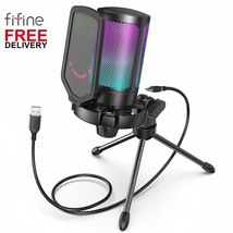 Professional USB Condenser Gaming Microphone for PC PS5 podcasts Mac RGB UK - £54.79 GBP