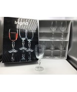 Bohemia Ingrid Glasses Crystal Czechoslovakia Wine  Goblets Set of 6 New... - £26.78 GBP