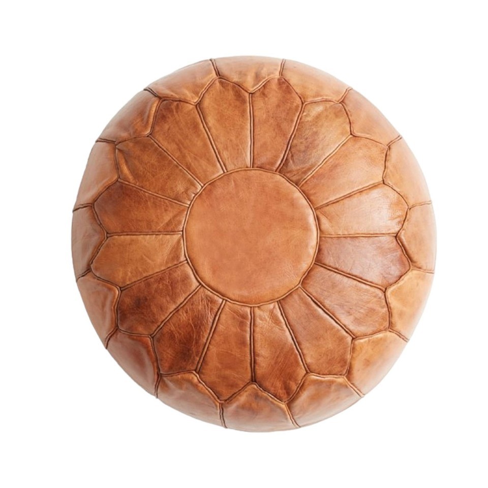 Moroccan Tabacco Round Pouf – Cozy Comfort in Earthy Elegance - $261.56+