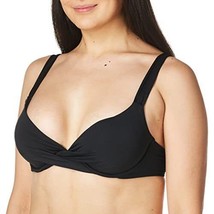 $54 Anne Cole Over The Shoulder Underwire Twist Sexy Bikini Top Black 34 D/32DD - £11.11 GBP