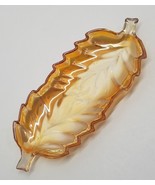Vtg Orange Luster Carnival Glass Leaf Shaped Candy Nut Dish Fall Leaves ... - $484.30 MXN