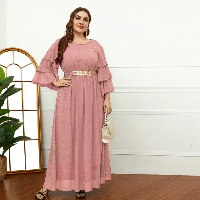 TOLEEN Women&#39;s Plus Size Maxi Long Dresses 2023 Summer  Chic Elegant Muslim Turk - £100.68 GBP