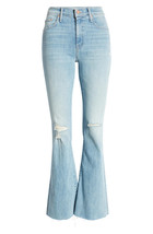 NWT Mother The Weekender Fray in Dreamer Distressed Stretch Flare Jeans 32 - £127.93 GBP