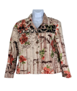 LIFE STYLE Petite Size PM Multicolored Light Jacket Sequins Map Floral P... - £19.54 GBP