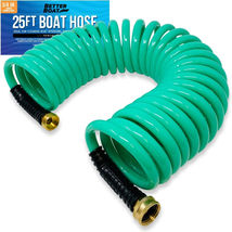 25Ft Coiled Boat Hose Coil Hose Water Hoses Expandable Hose Spring Washdown NEW - £34.42 GBP