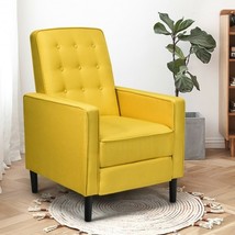 Mid-Century Push Back Recliner Chair -Yellow - £186.96 GBP