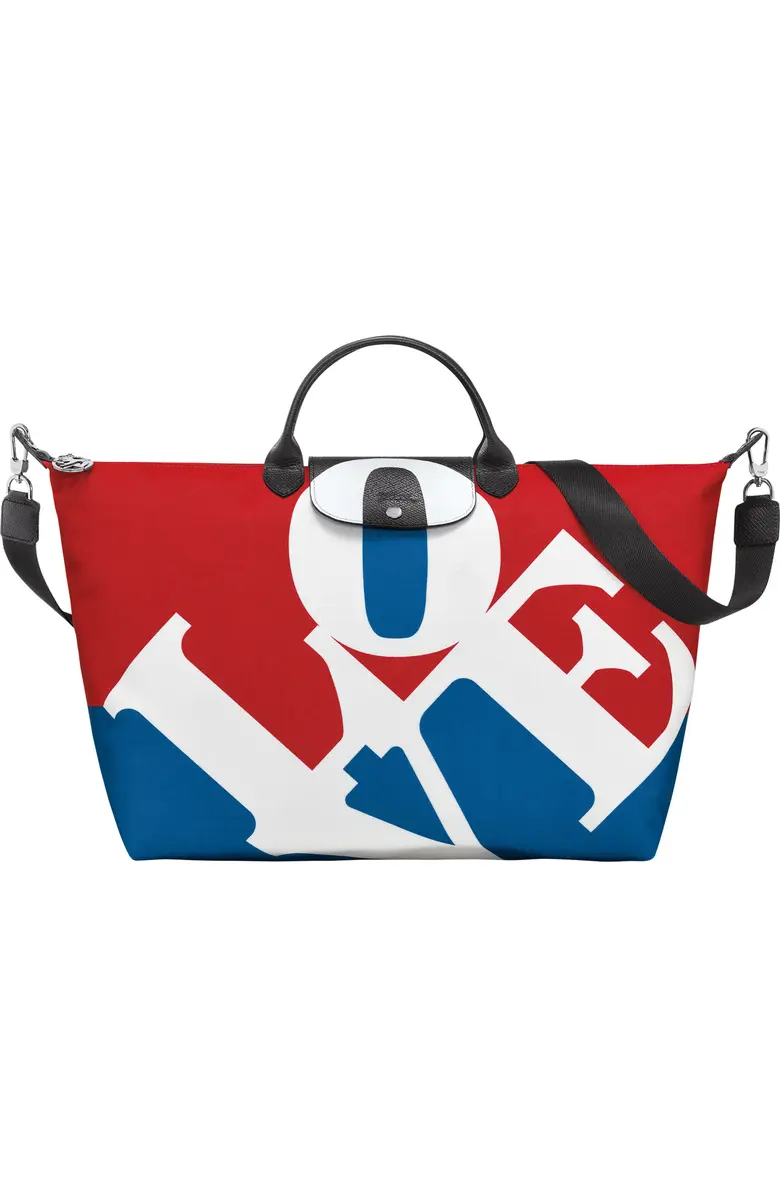 Longchamp Le Pliage X Robert Indiana LOVE Canvas Large Duffle Travel bag... - $583.10 CAD