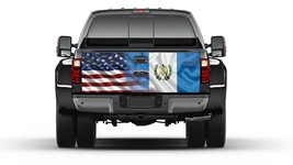 American &amp; Guatemala Flag Tailgate Wrap Vinyl Graphic Decal Truck - £55.07 GBP