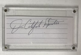Jim &quot;Catfish&quot; Hunter (d. 1999) Signed Autographed 4.5x2 Signature Card in Holder - £15.68 GBP