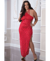 Shoulder Baring Laced Night Dress Red QN - £46.60 GBP