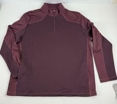 PGA Tour 3D Textured Quarter-Zip Golf Sweatshirt Burgundy Size 2XL Mens ... - $27.99