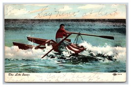 The Life Saver Lifeguard In Boat 1908 DB Postcard U12 - $2.92