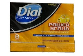 8 Pack Dial For Men Power Scrub  Bar Soap 4 Oz. Each - £51.09 GBP