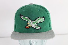 Vintage Distressed Big Logo Philadelphia Eagles Football Strapback Hat Cap Green - £19.74 GBP