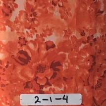 4 yds Rose Pattern Fabric Orange Made In USA (2-1-4) - £20.18 GBP
