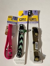 Assorted Lot of 3 Pet Zone Adult Breakaway Cat Collar With Bell 8.5-14&quot; - £10.68 GBP