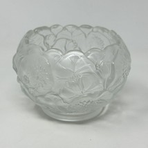 Fenton Glass Water Lily Velvet Rose Frosted Satin Bowl Marked 4.5 Inch x 3.5 In - £19.75 GBP