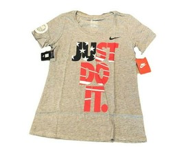 New NWT USA Nike Olympic Team &quot;Just Do It&quot; Flag Women&#39;s Gray Small Shirt - $21.73