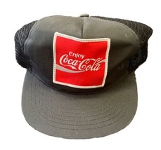 Coca-Cola Trucker Hat Snapback Baseball Cap Black Big Patch - £13.36 GBP