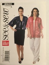 Butterick See &amp; Sew Pattern B5633 Misses Open Dressy Jacket Sz XS-XXL Uncut Easy - £3.12 GBP