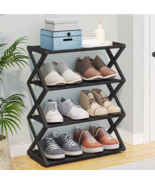 4-Layer x-Type Shoe Storage Rack, Solid Color Simple Home Assembly Shoe ... - $12.00