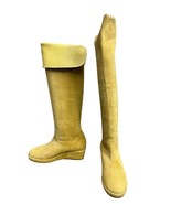 Michele Negri Suede Tall Wedge Boots Yellow Color Size 35 IT / 5 US Reta... - $69.45 CAD