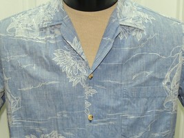 Mens Chapman&#39;s Short Sleeve Shirt 100% Cotton Hawaiian nautical ships Vi... - £24.76 GBP