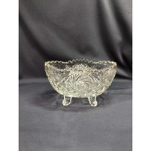 Crystal Bowl Footed 5.75” Stars Pinwheel Ruffled Edge, Home Decor Center... - $9.90