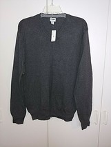 OLD NAVY MEN&quot;S LS GRAY 100% COTTON V-NECK LIGHTWEIGHT SWEATER-M-NWT-SOFT... - $9.50