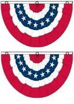 (2 PACK) 3x5 ft American USA Bunting Flag Fan Parade Banner 5X3 FAN - £18.00 GBP