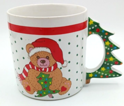 Vintage 1989 Stoneware Ceramic Christmas Mug Christmas Tree Teddy Bear J... - £10.11 GBP