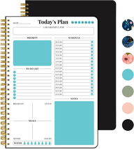 Undated Daily Planner W/ Hourly Schedule Spiral To Do List Notebook to O... - $10.99