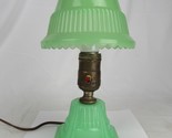 antique jadeite lamp small boudoir table night stand green NO CRACK OR C... - $299.99
